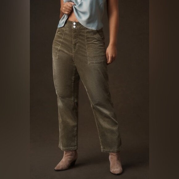 Anthropologie The Wanderer Relaxed-Leg Corduroy Pants by Pilcro Size 32 Green - Picture 2 of 15